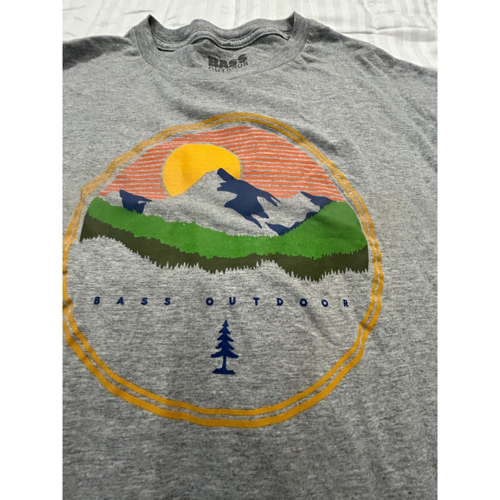 Bass‎ Outdoor Graphic T-Shirt Mountain Scene Crew Neck Mens 2XL